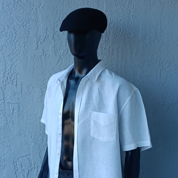 Lucky Brand Men's Pure Linen Short Sleeve Luxury Shirt - Picture 3 of 17